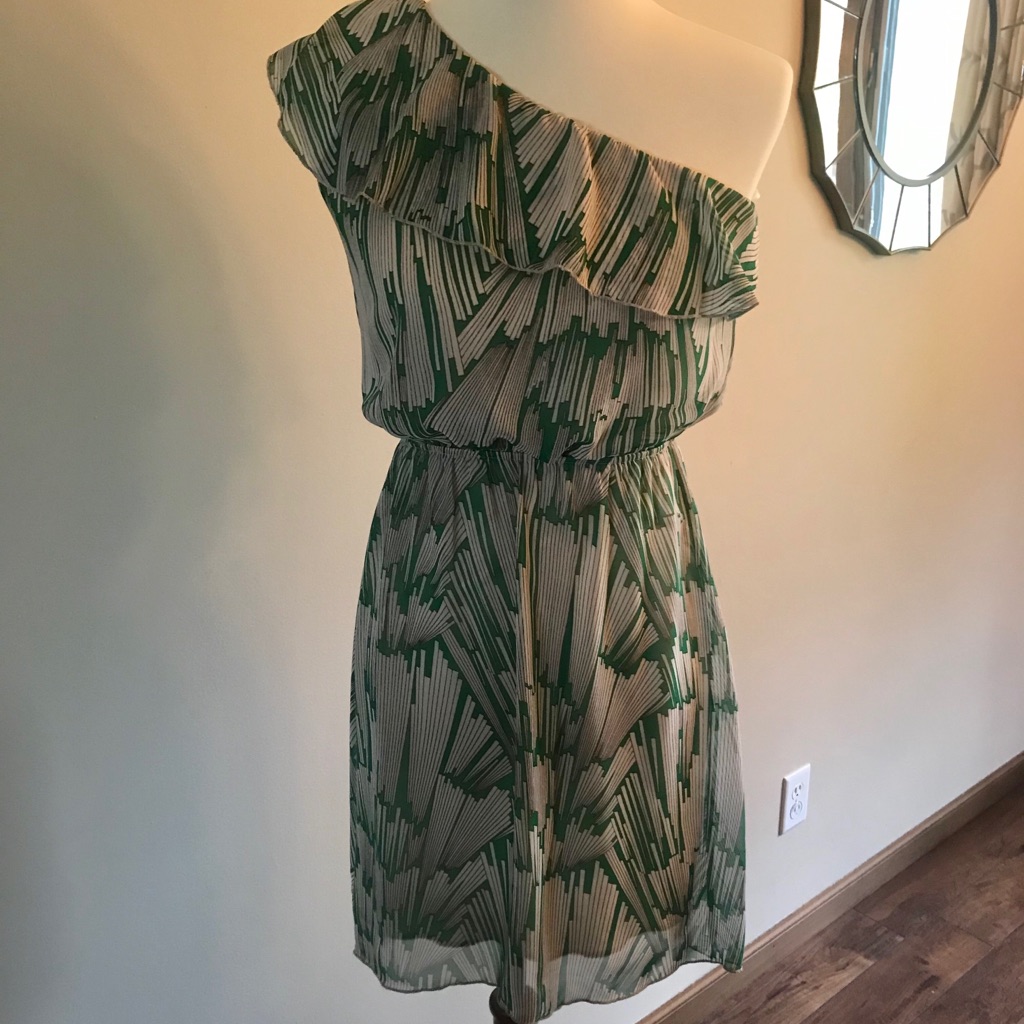 One Shoulder Ruffle Dress.